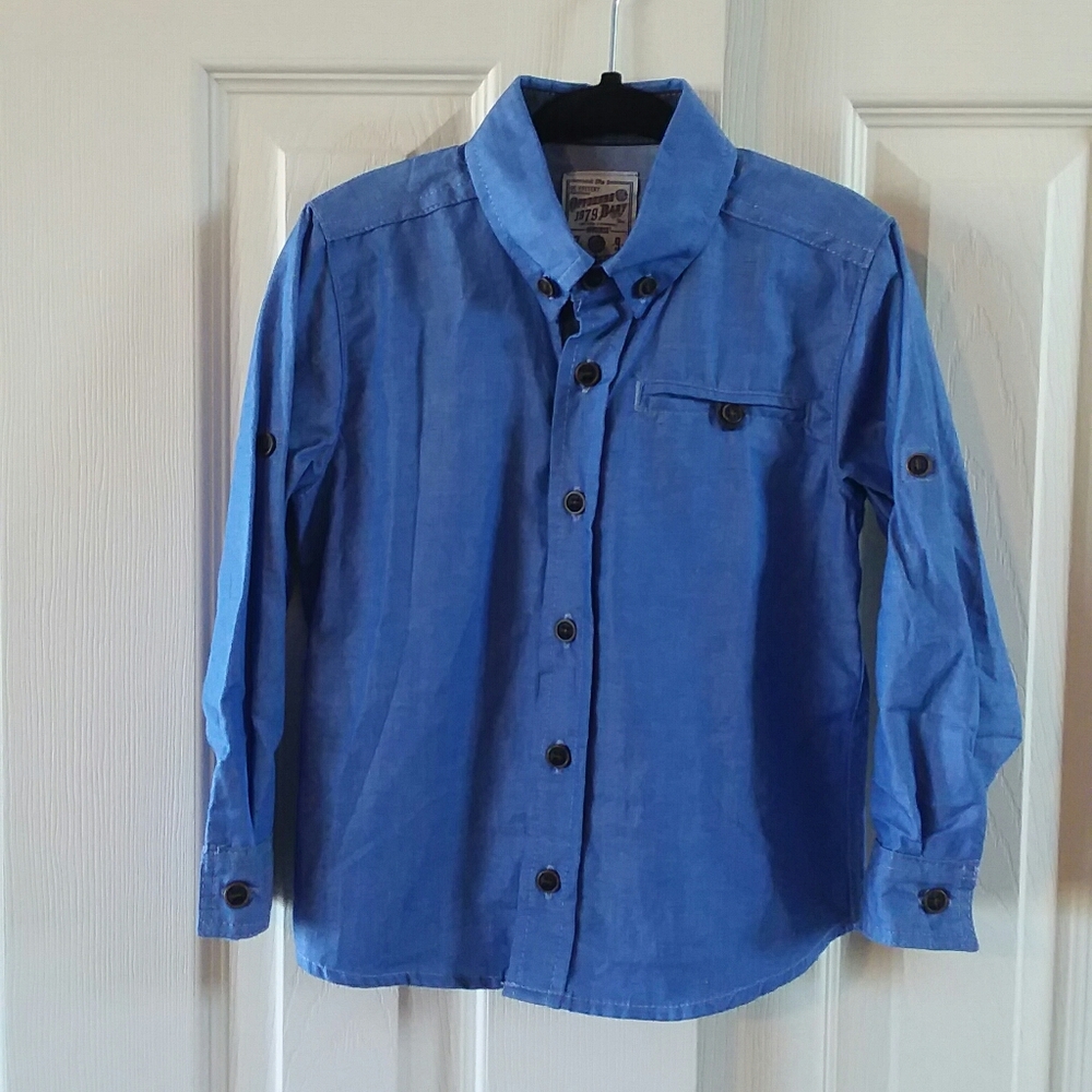 Blue Offcorss Boys Button Down Shirt